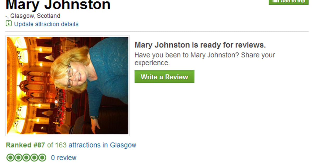 Woman, 60, Mistakenly Listed as Glasgow Tourist Attraction