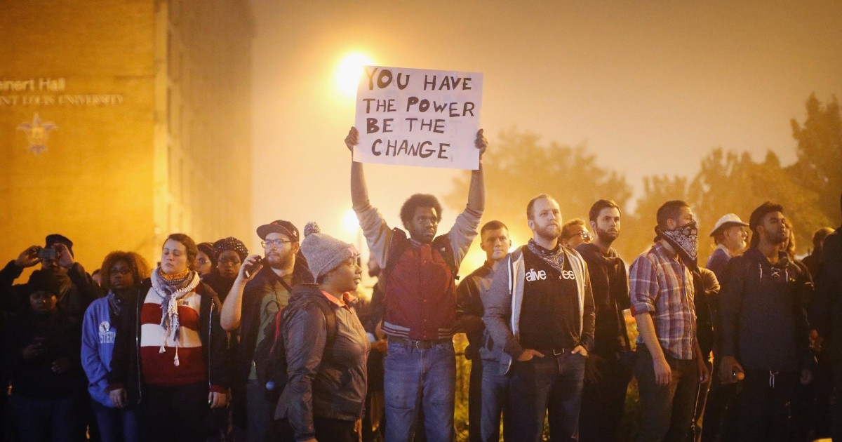 Ferguson Protesters March On Campus Ahead Of Day Of Disobedience