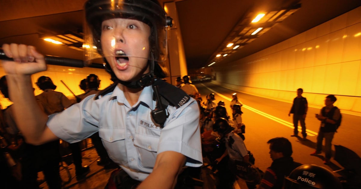 Hong Kong Police Pepper Spray Protesters