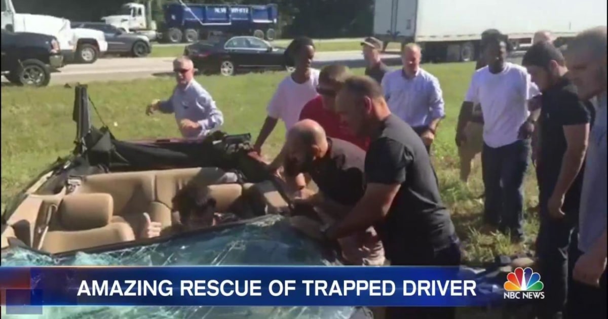 Video Shows Good Samaritans Help Rescue Driver From Overturned Car