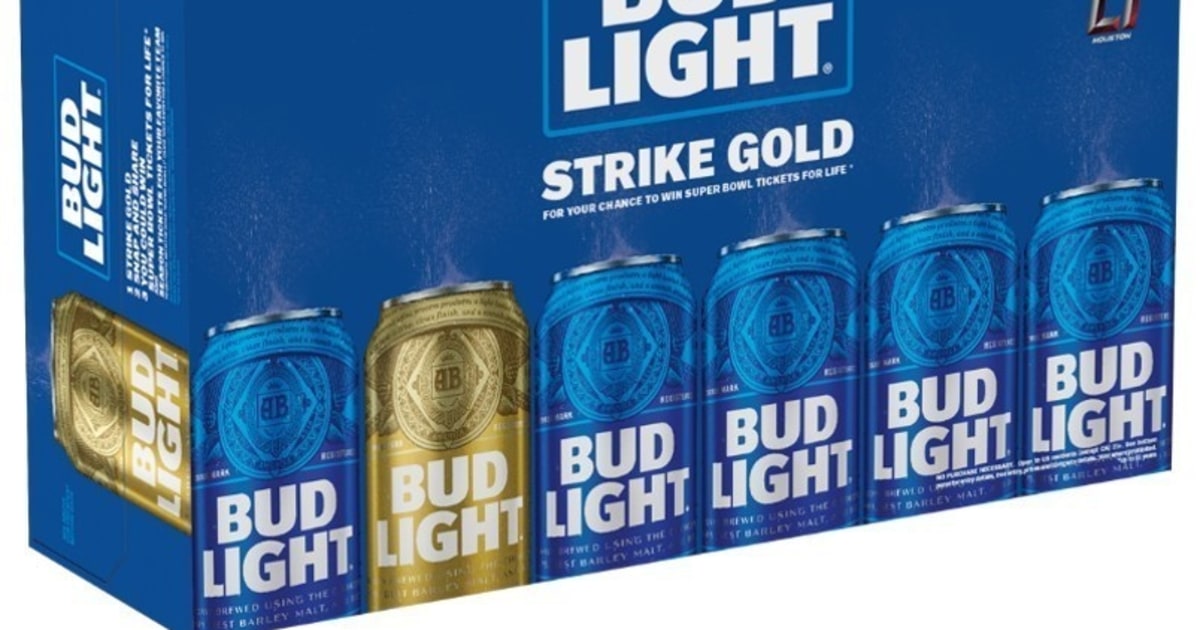 Five Decades of Super Bowl Tickets in One Gold Can of Bud Light