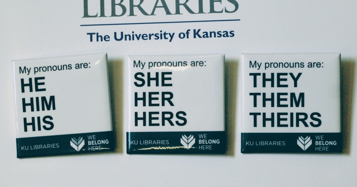 She Her Hers Pronoun Pins Handed Out At University Of Kansas
