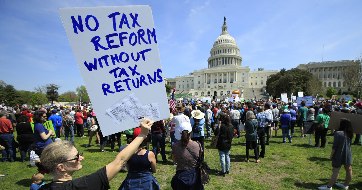 Tax Day Demonstrators Demand President Trump Produce Tax Returns