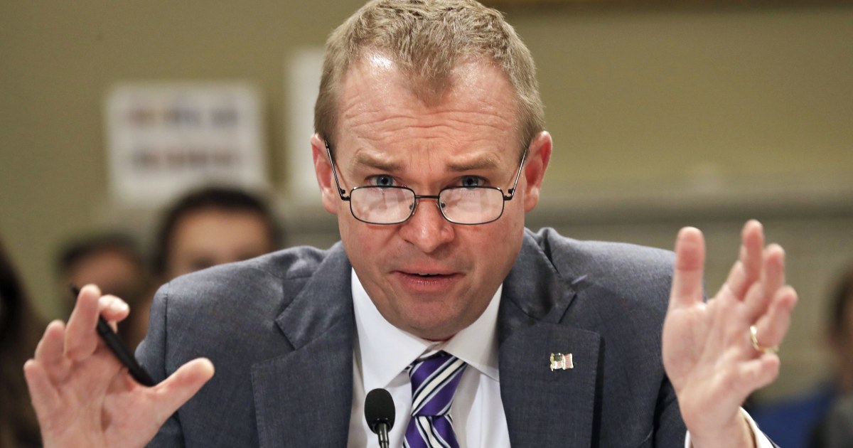 OMB Director Mulvaney Gets Earful From Lawmakers For 'Immoral' Trump Budget