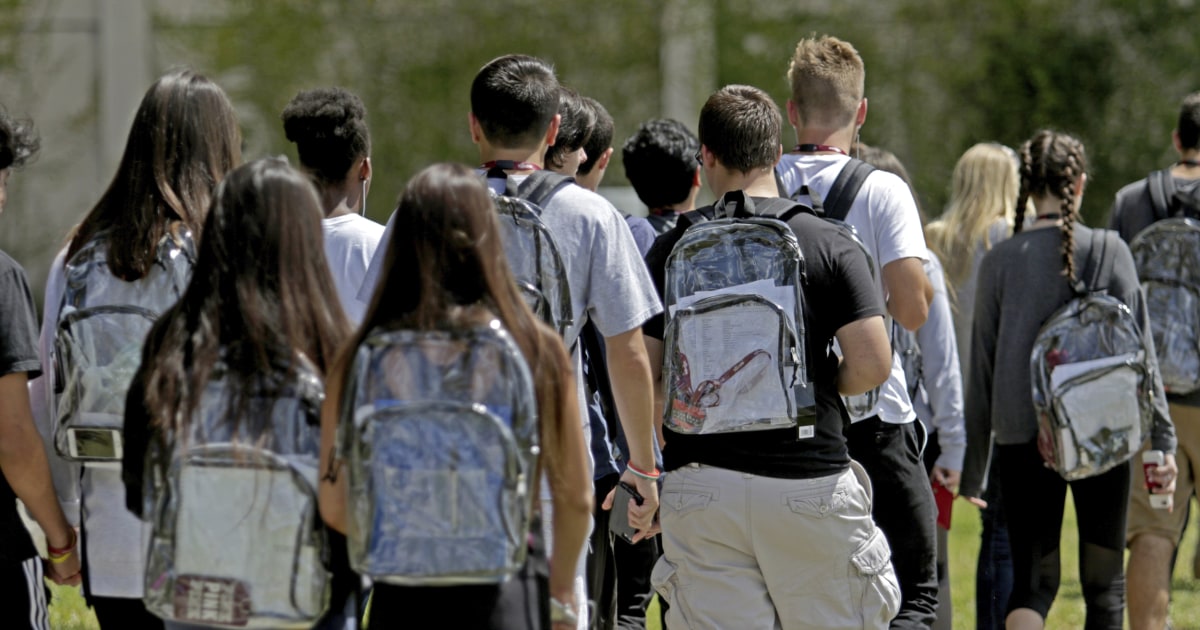 Parkland students mock new security measure — clear backpacks