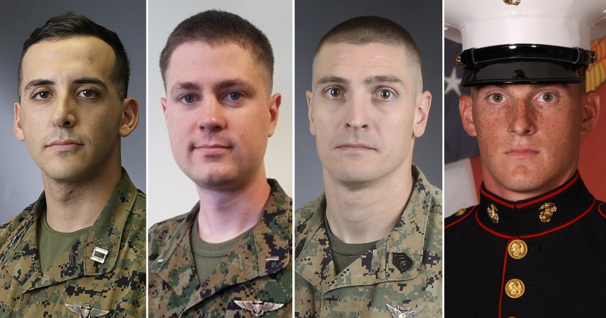 Marines identify four members killed in helicopter training crash