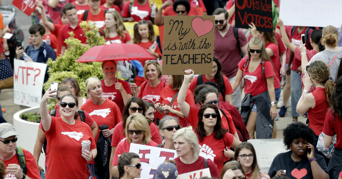 North Carolina teachers rally in Raleigh for raises, funding