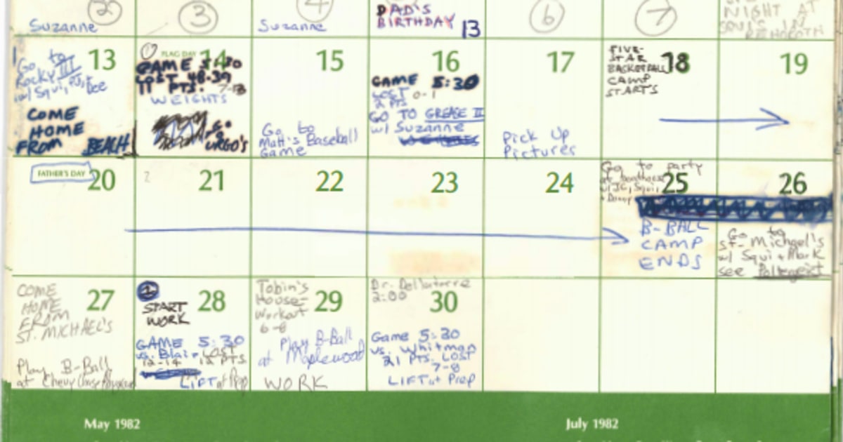 See Brett Kavanaugh #39 s 1982 summer calendar the time of Christine
