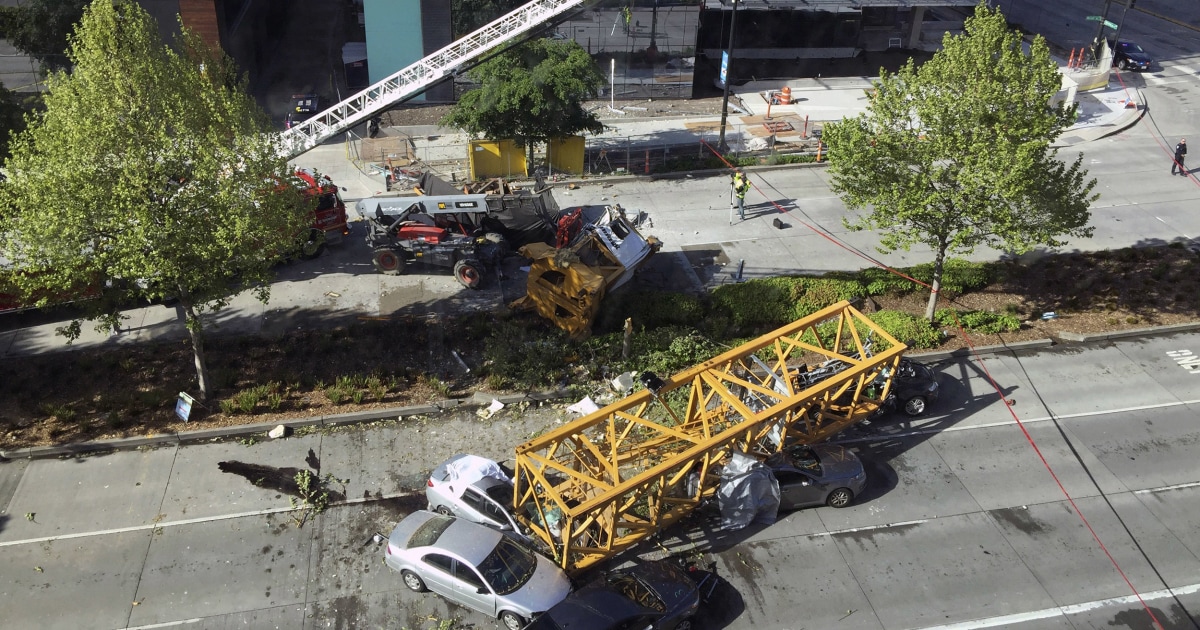 Seattle crane accident video shows it hitting a building before falling