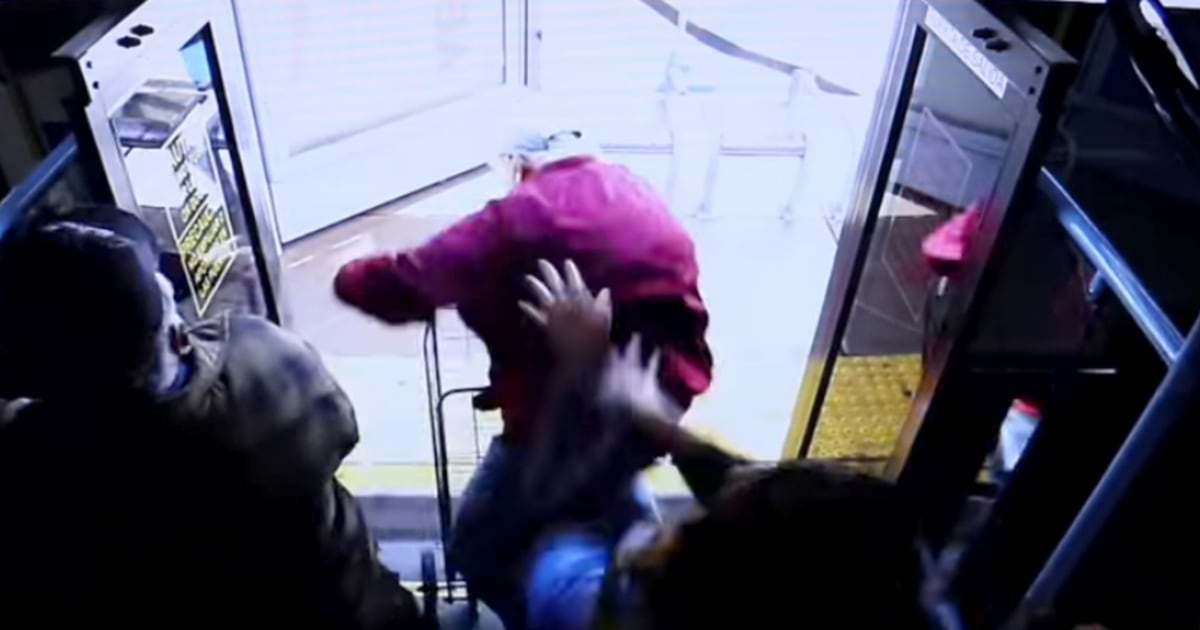 Video shows woman push elderly man off Las Vegas bus. He later died.