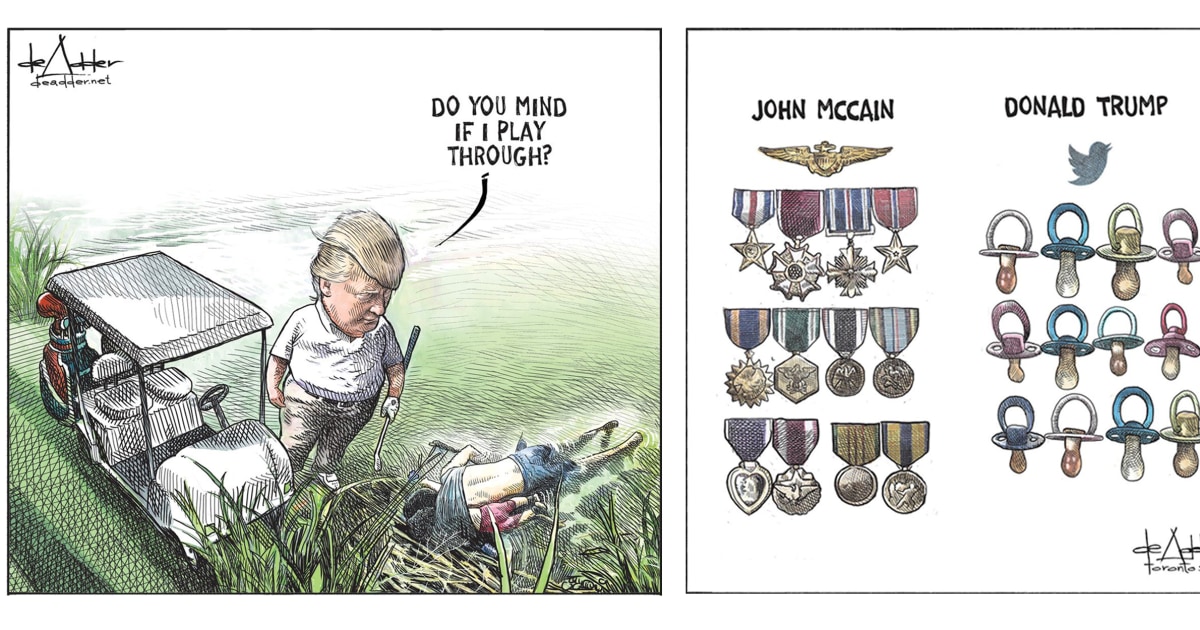 My editorial cartoon satirizing Trump and the border crisis went viral ...