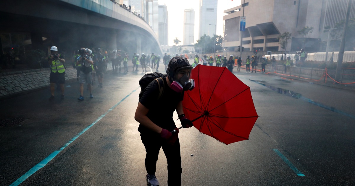 Hong Kong Police Fire Tear Gas, Water Cannon As Violence Flares After ...