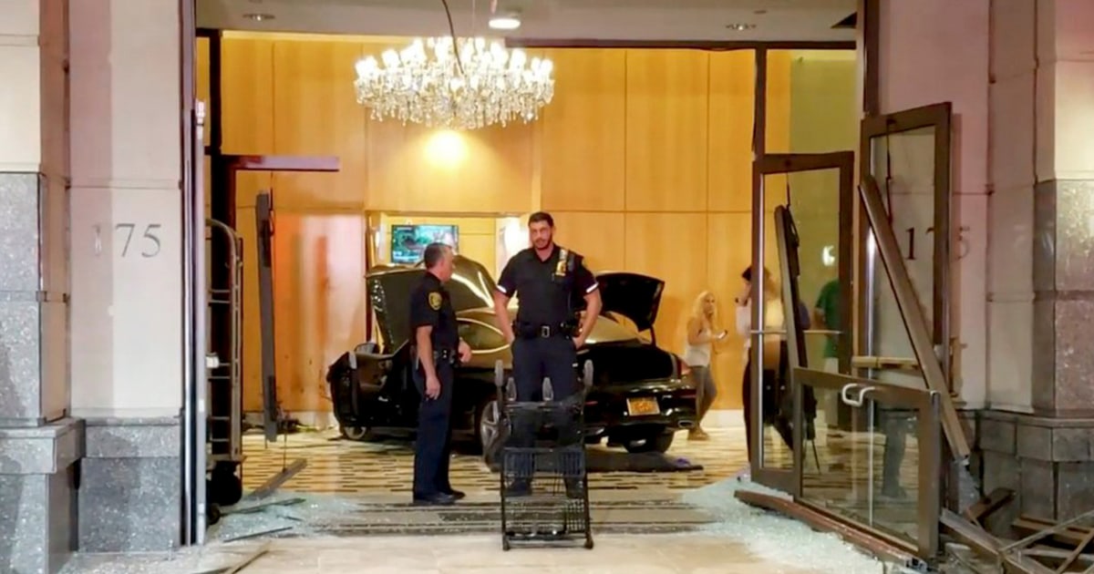 3 hurt when car crashes into lobby of Trump Plaza in New Rochelle, New York
