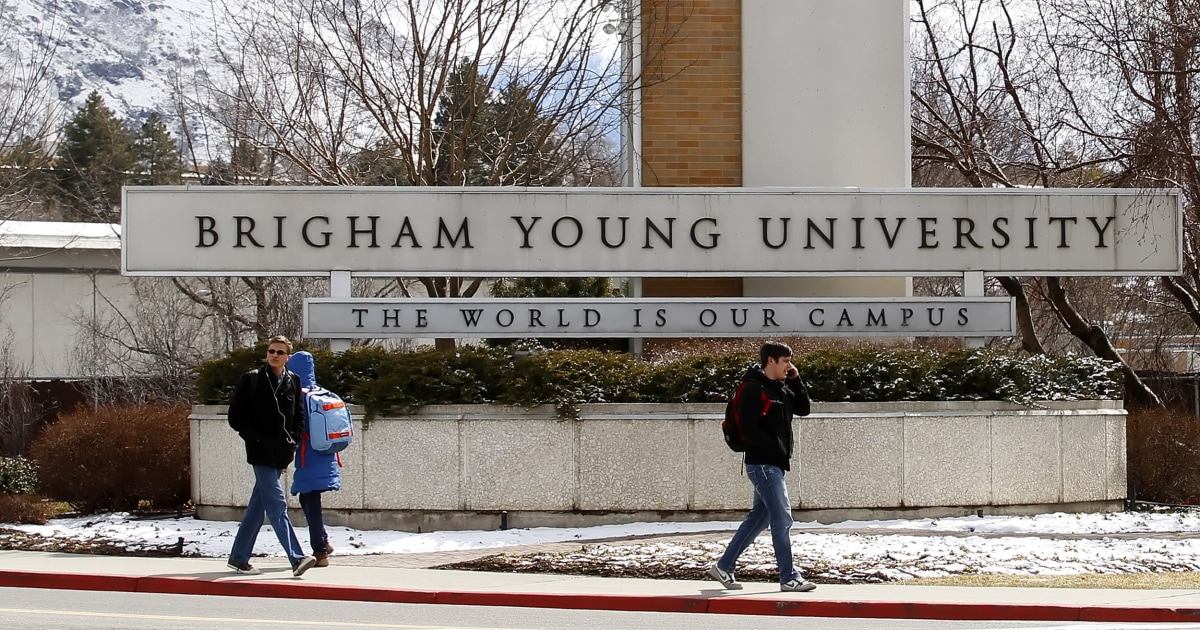 Brigham Young University sign on its campus "pictured here"