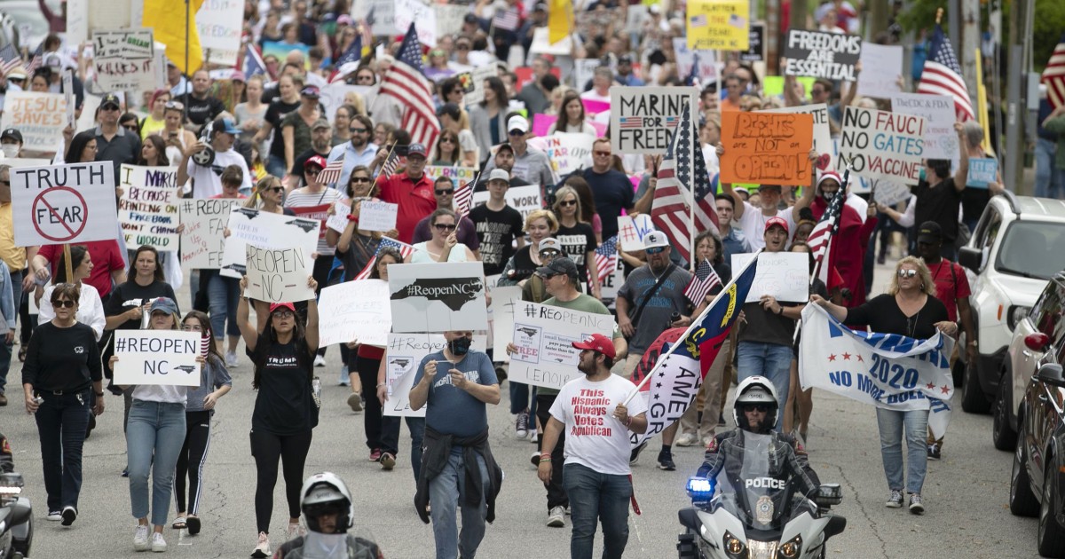 Hundreds gather in North Carolina and Missouri to protest stay-at-home ...