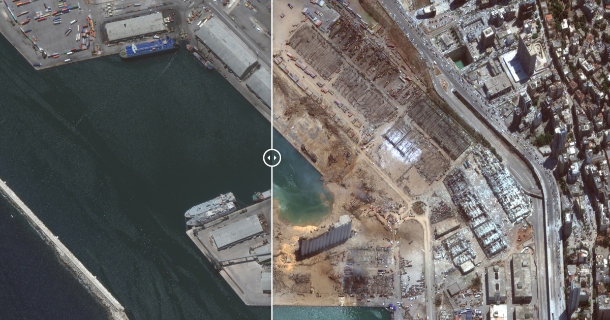 Satellite Imagery Shows Scale Of Destruction After Explosion At Beirut Port