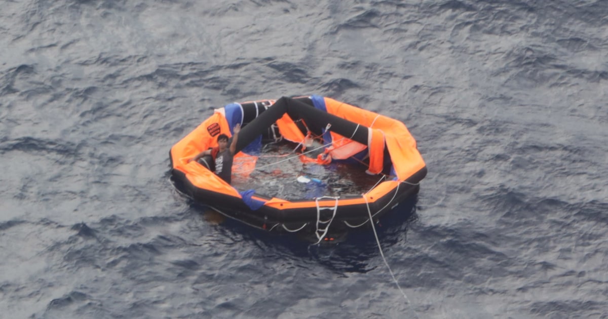 Crew member rescued from raft after ship capsized in storm off Japan