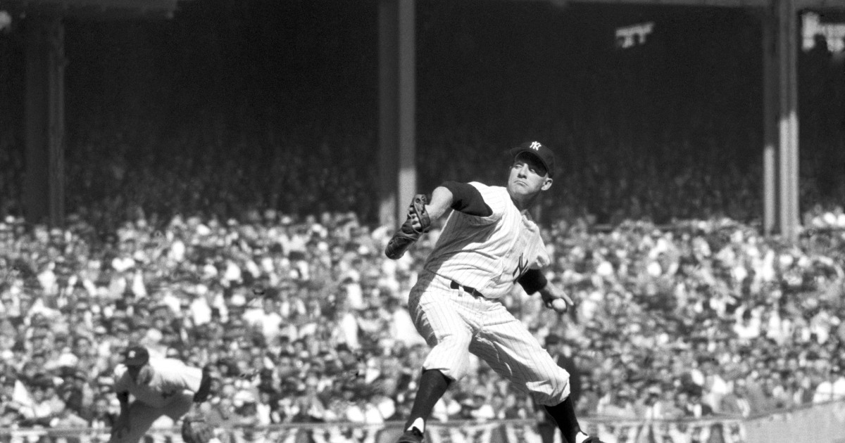 Whitey Ford, left, of the New York Yankees and Sandy Koufax of the