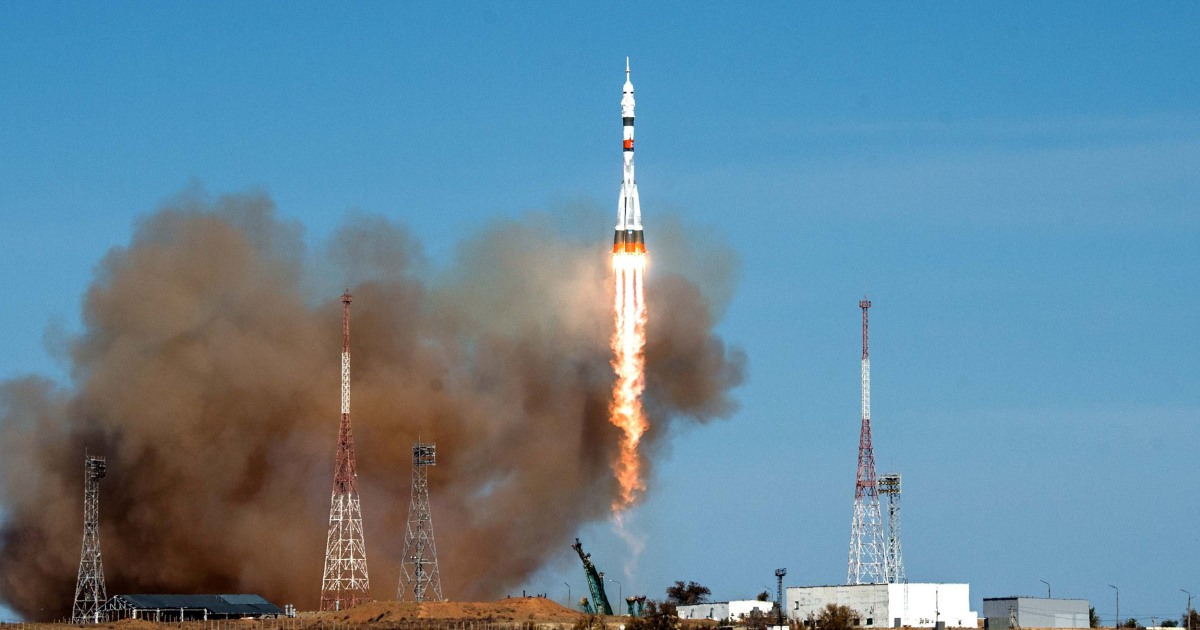 Soyuz rocket departs for the international space station in historic ...