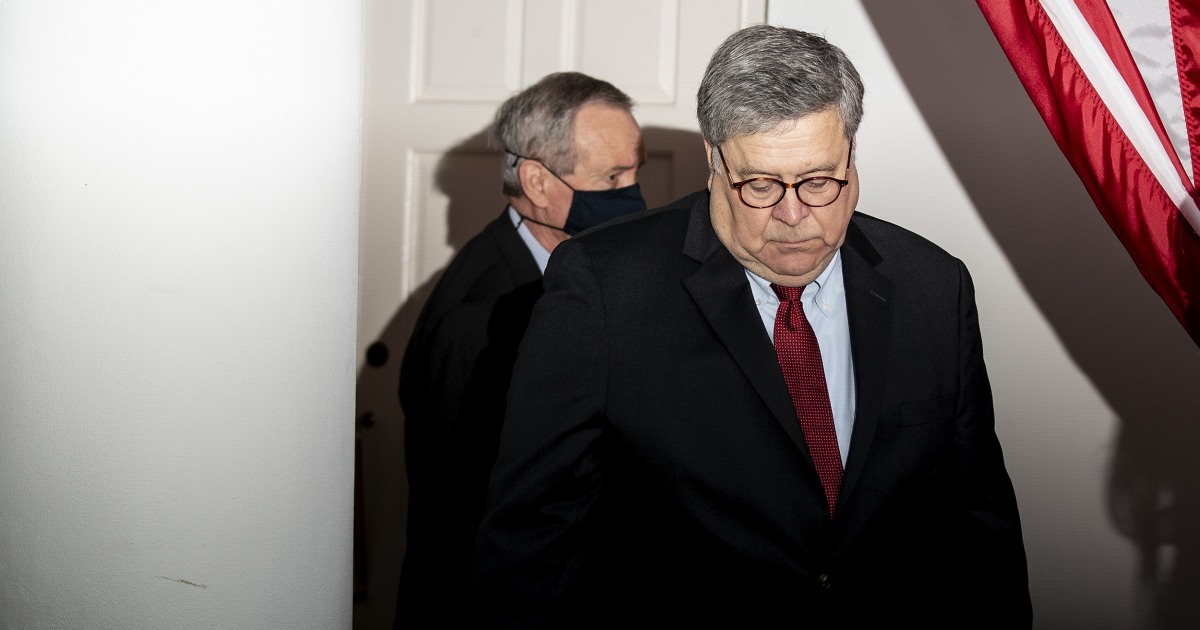 Attorney General William Barr to depart administration, Trump announces