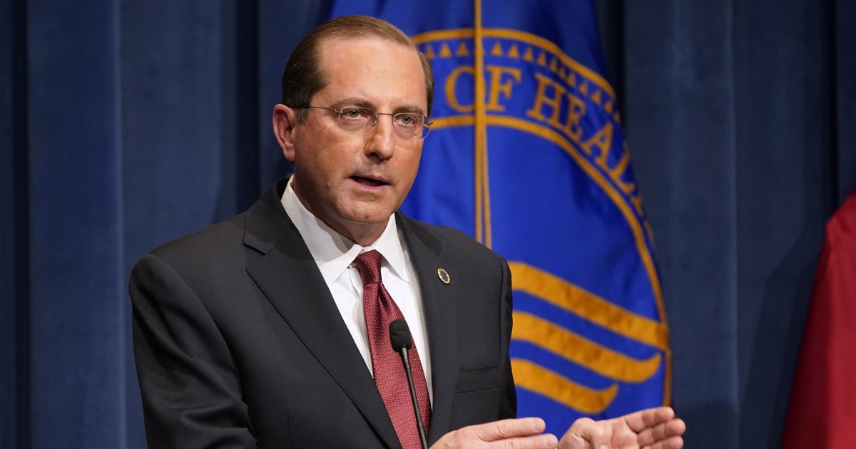HHS Secretary Alex Azar complains of tarnished legacy in resignation letter  to Trump