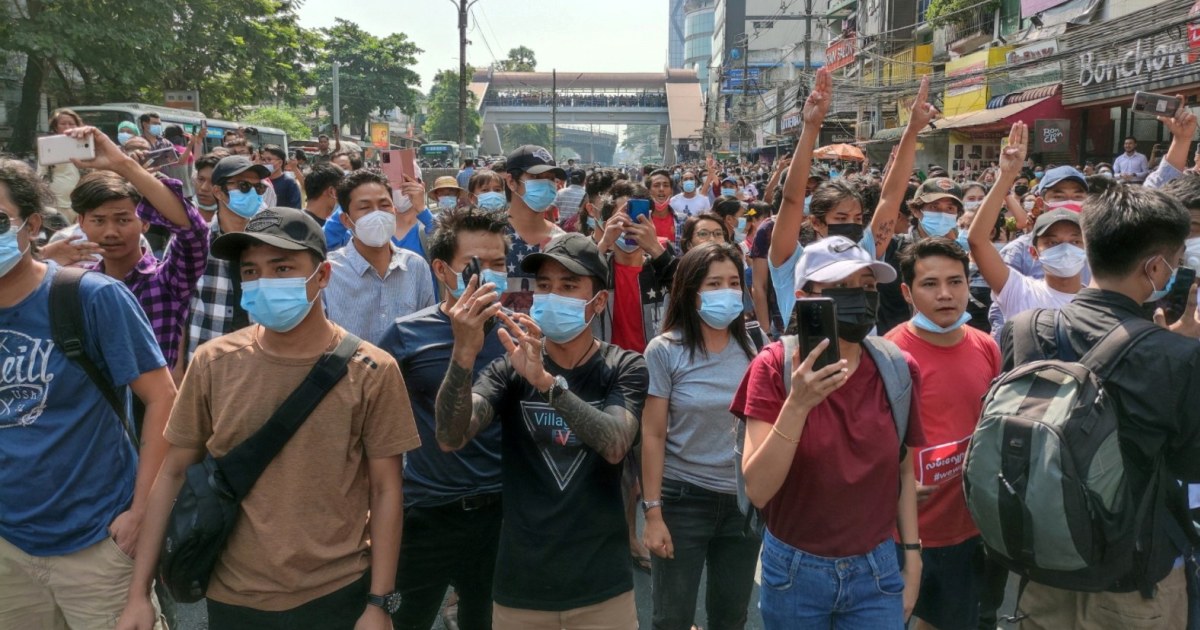 Thousands Protest Myanmar Coup As Generals Shut Down Internet