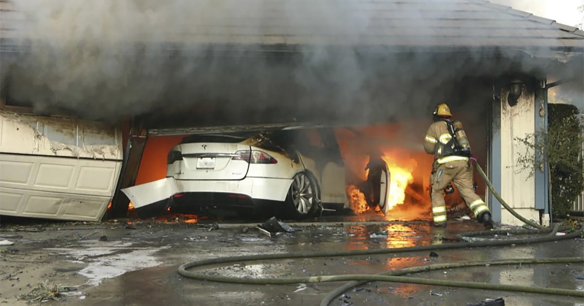 Federal regulators warn of risks to firefighters from electrical vehicle  fires