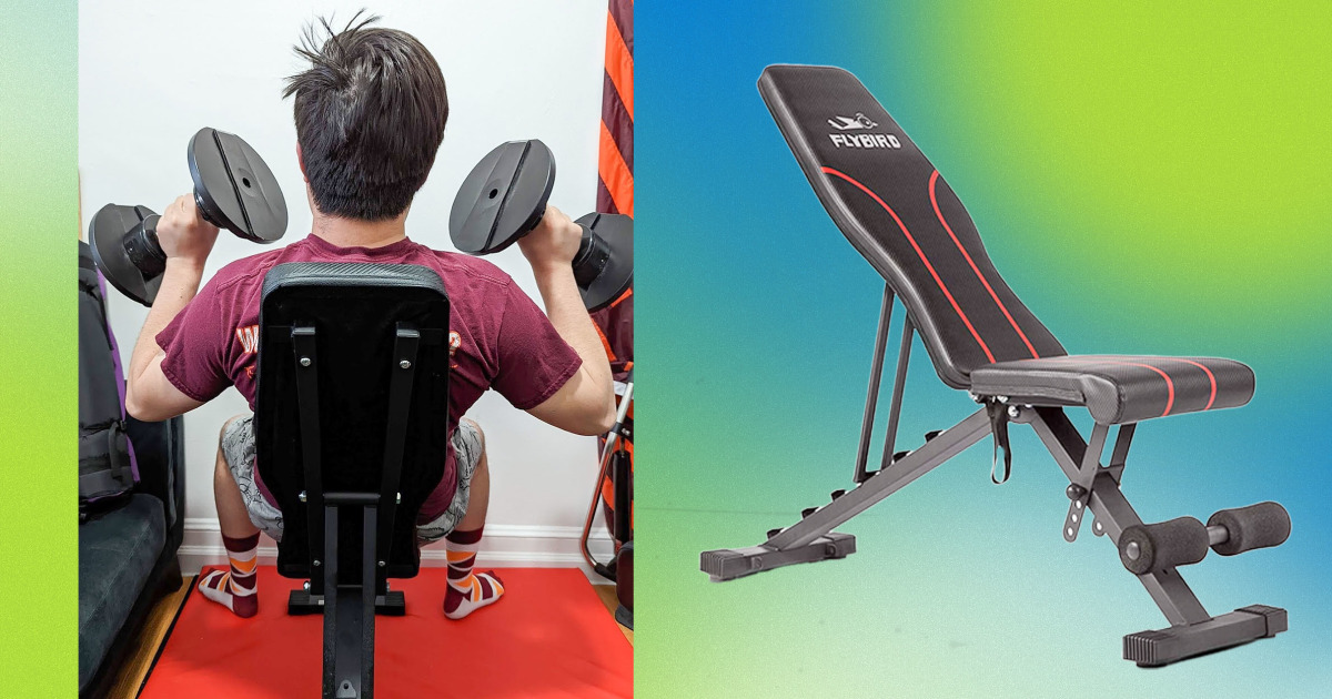 This adjustable weight bench from Flybird is versatile and foldable