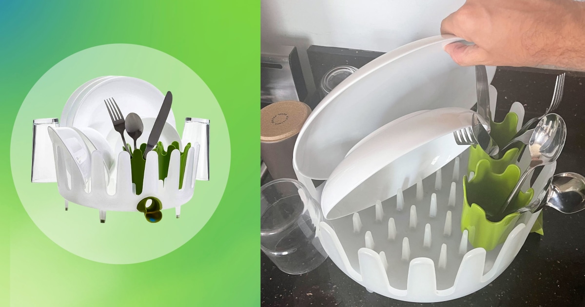 This Chef'N dish rack changed the game for my tiny kitchen