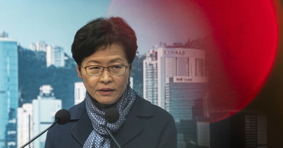 Hong Kong leader Carrie Lam says she won’t seek second term