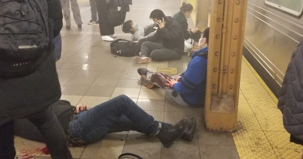 Video, photos show chaos in aftermath of Brooklyn subway shooting