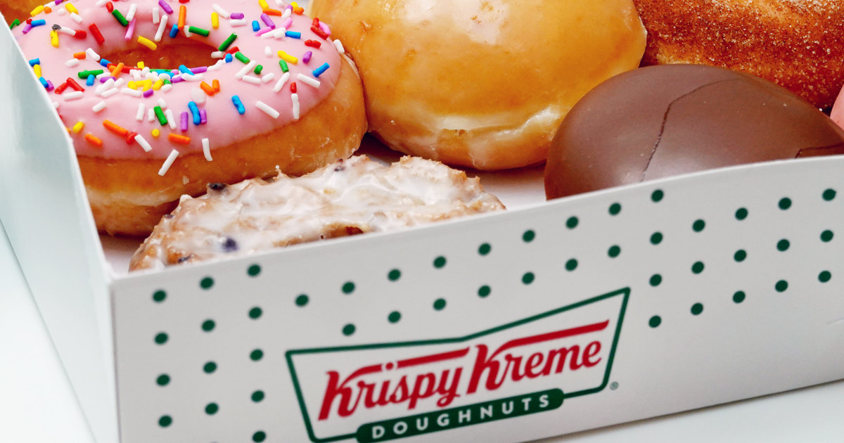 Krispy Kreme offers a dozen donuts for an average of a gallon of gas