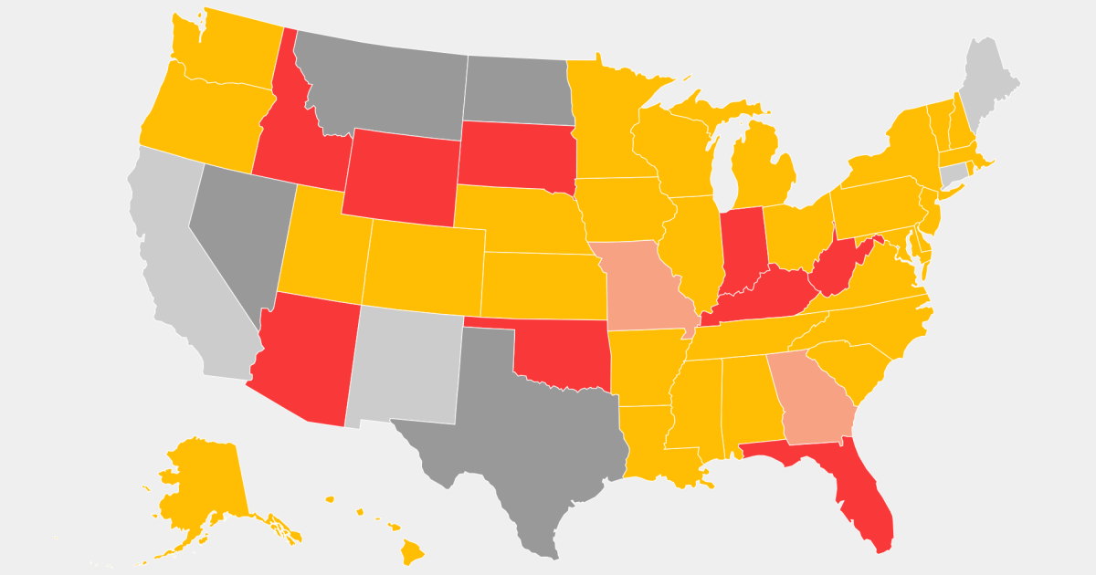 Map: Abortion restriction legislation is being considered in more than ...