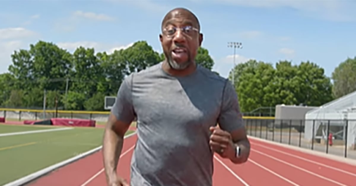 In latest TV ad, Raphael Warnock is running — literally – NBC News