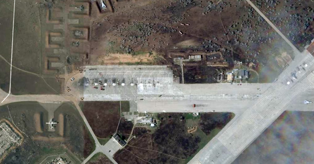 Satellite images show heavy damage at Russian air base in Crimea