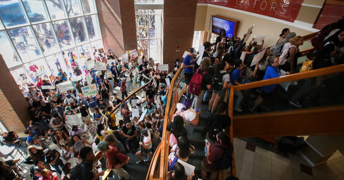 University of Florida students protest against Ben Sasse’s anti-LGBTQ past