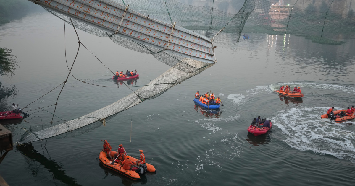 Death toll in India bridge collapse rises to at least 132