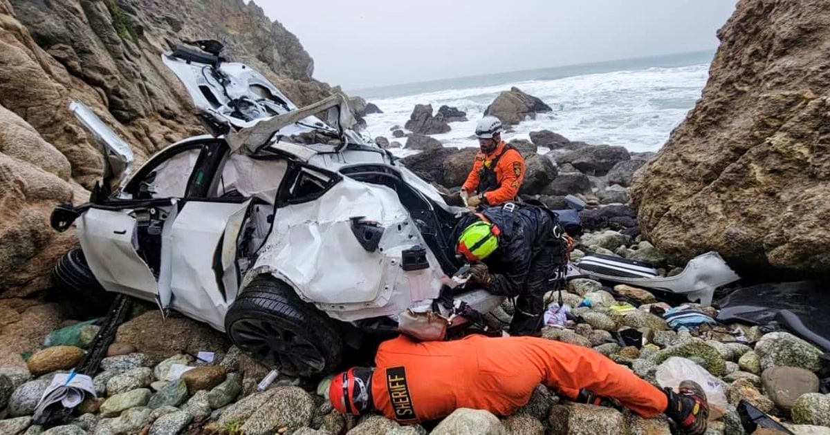 Driver in California cliff crash that injured his wife and two young children is moved from hospital to jail