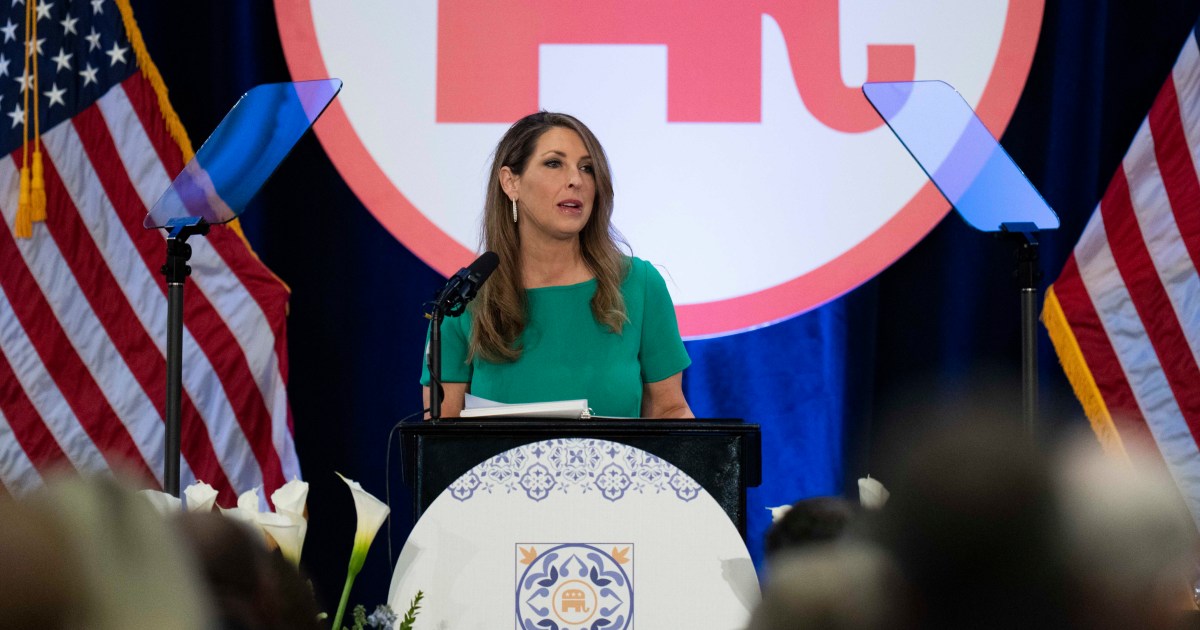 Republican National Committee Chair Ronna McDaniel speaks at the