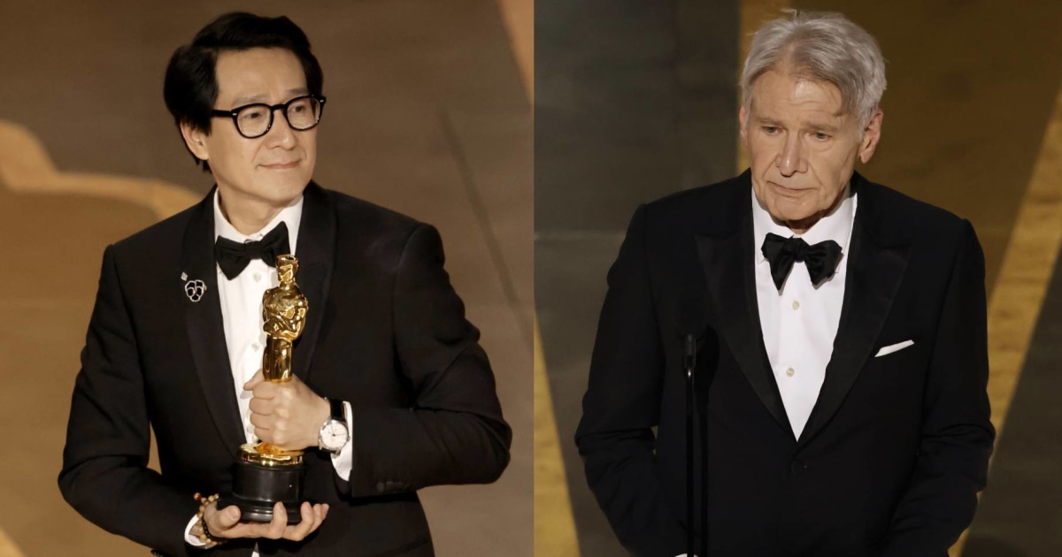 Ke Huy Quan Le Dio Un Beso A Harrison Ford En Los Oscars 2023