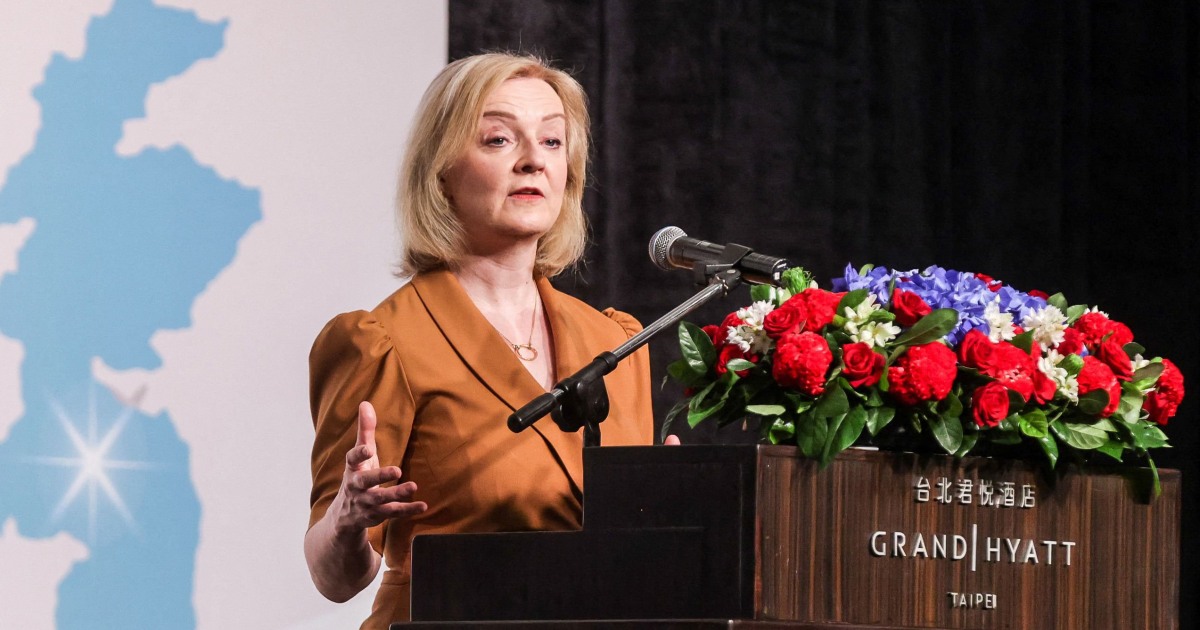 Former British Prime Minister Liz Truss warns of China threats during Taiwan visit