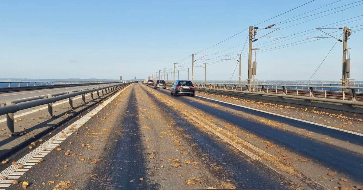 Des pommes de terre renversées sur un pont clé font des ravages au Danemark