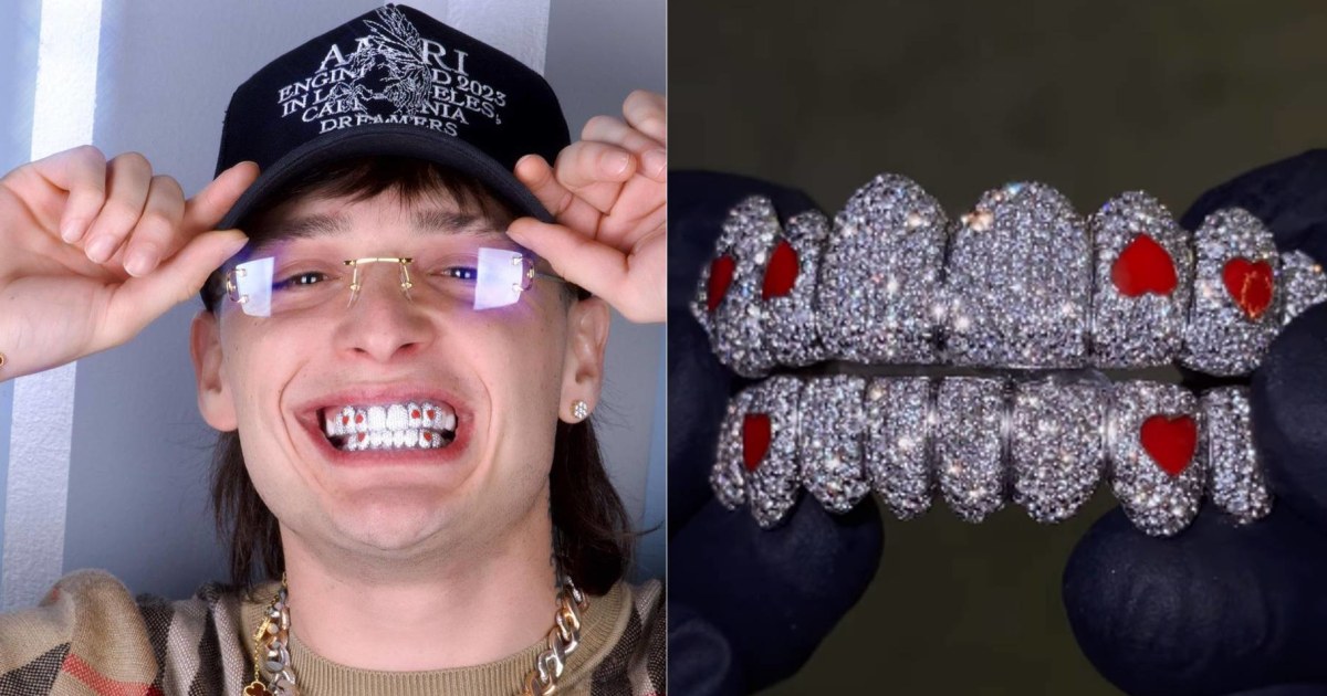 Peso Pluma estrena grillz de diamantes, ¿cuánto cuestan sus dientes?