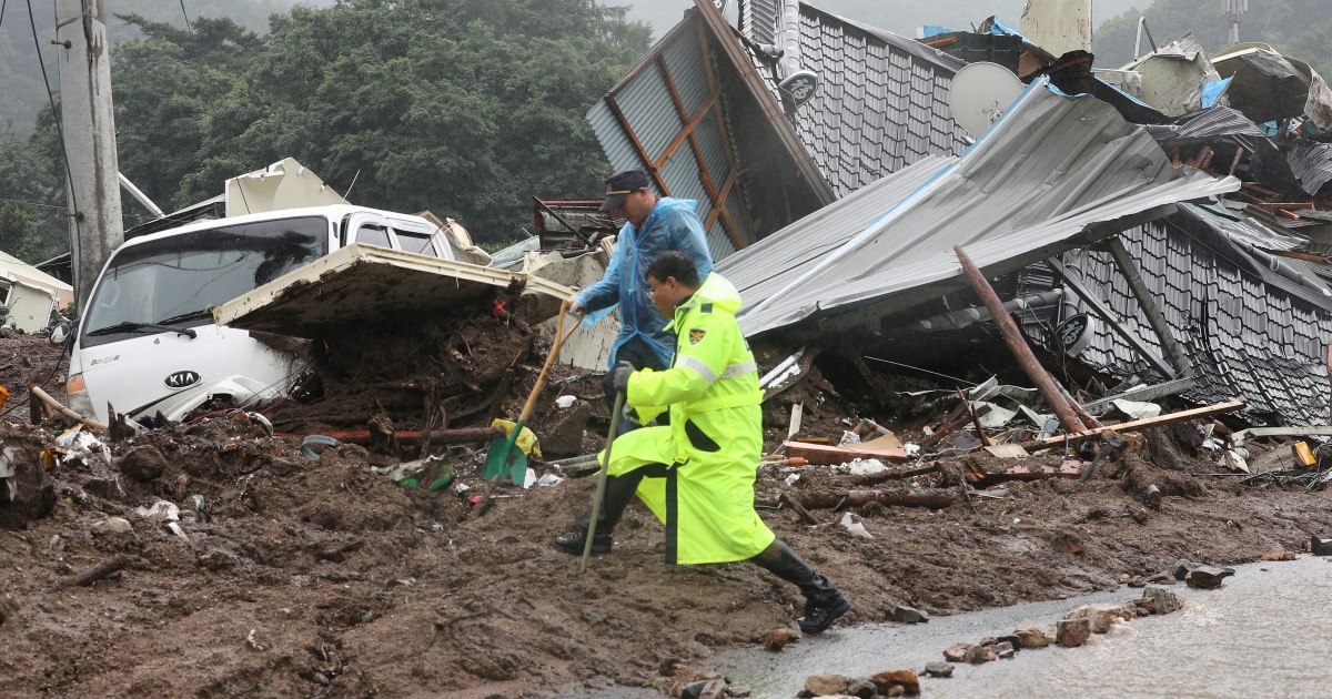 Landslides and floods kill at least 33 as South Korea battered by torrential rains