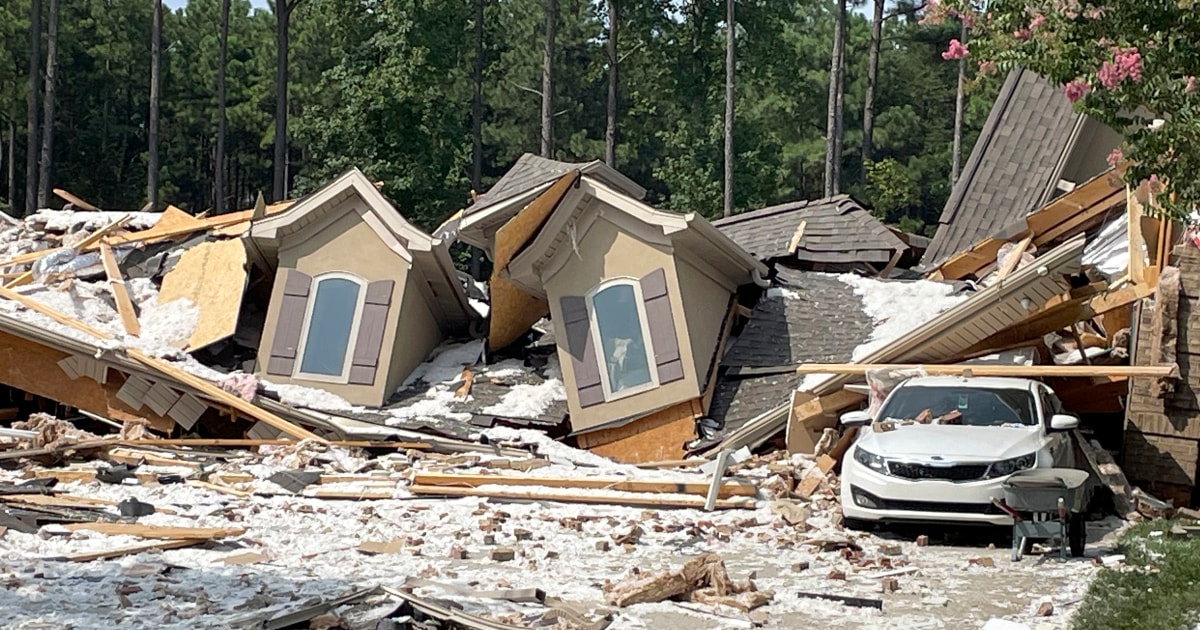 The father of Tennessee Titans player Caleb Farley was killed when a North Carolina home Farley owned exploded late Monday, officials said.