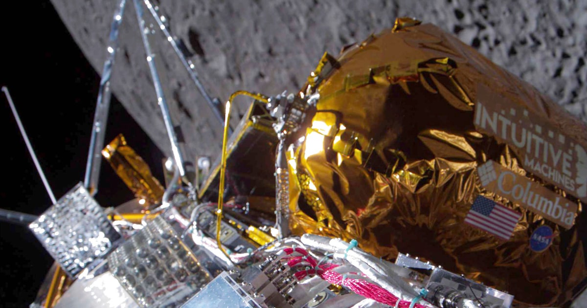 Lunar lander rolled sideways on lunar surface but 'alive and well'