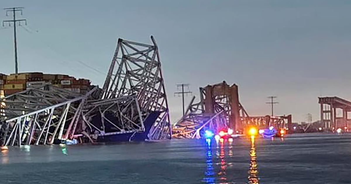 Голям мост в Балтимор, Мериленд, се срути частично във вторник