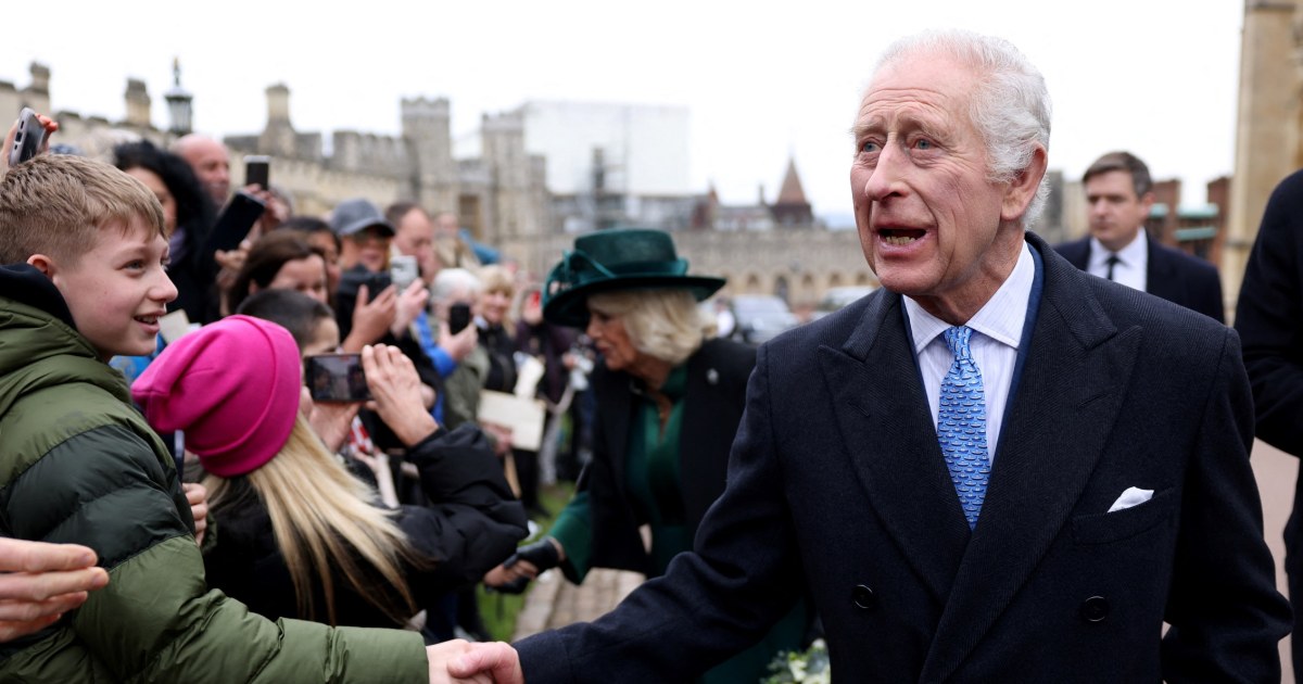 ЛОНДОН — Крал Чарлз III пристигна на Великденската неделна служба