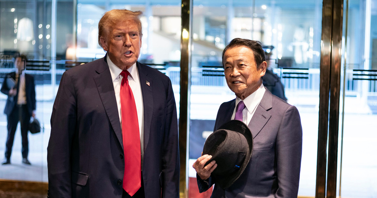Trump rencontre l’ancien Premier ministre japonais Taro Aso