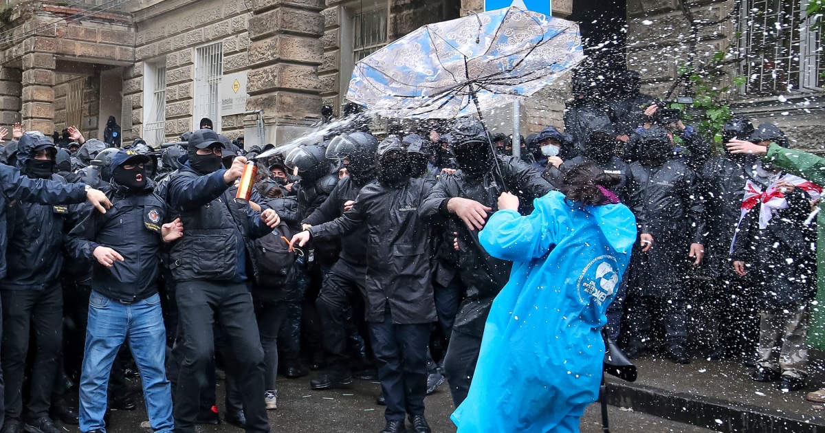 Two Americans detained in Georgia as thousands protest 'Russia-style' law on foreign influence